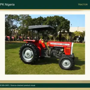 MF 260 Deluxe 60HP Farm Tractor for Nigeria accurate product photo
